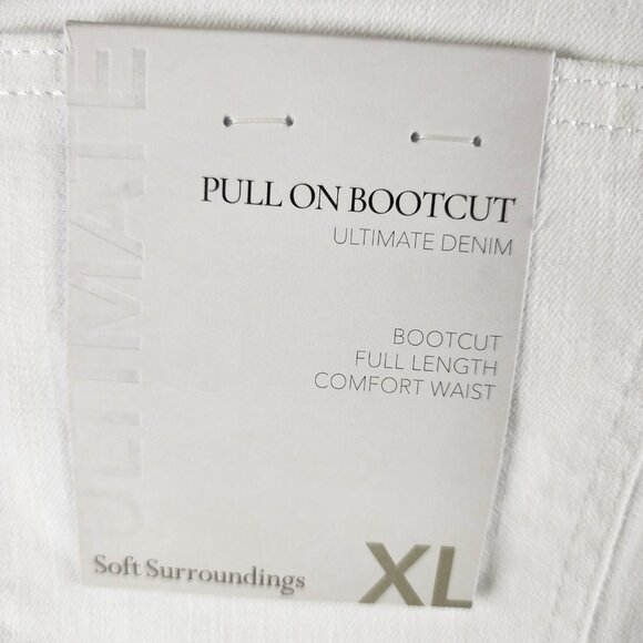 Soft Surroundings Jeans Womens XL White Pull on Bootcut Ultimate Denim NWT - Picture 10 of 12